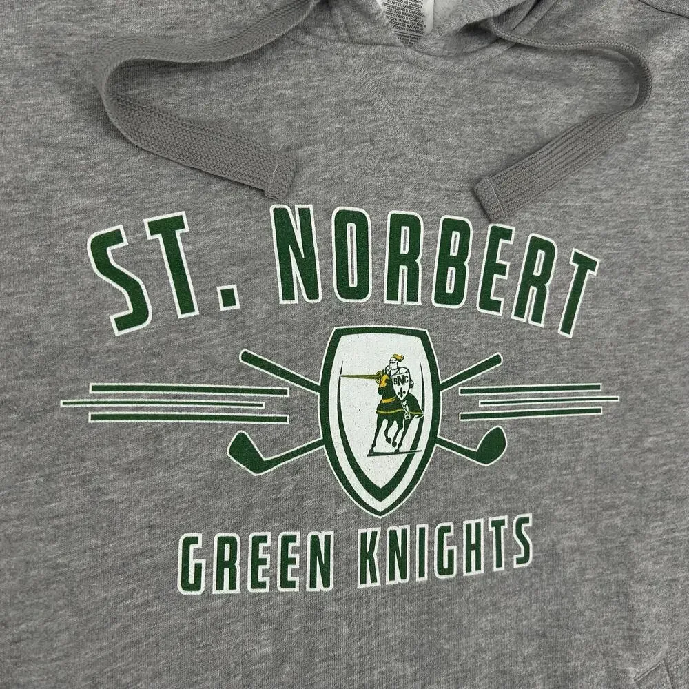 Men's Grey Green Adidas St. Norbert Green Knights Golf Hoodie Sweatshirt Sz S